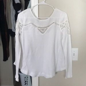 Free people white long sleeve shirt